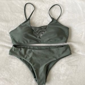 Green swimsuit